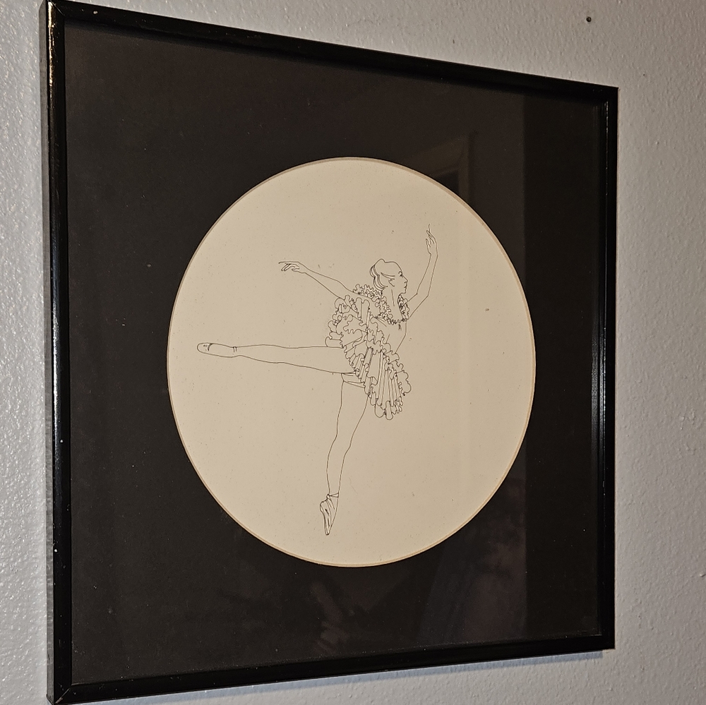 Framed Drawing of a Ballerina